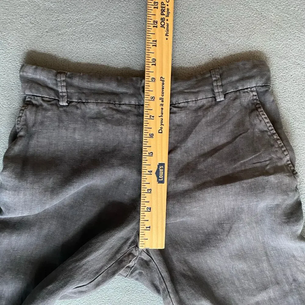Zara Cotton Blend? Linen? Wide Leg Trouser Pant Womens S Grey Lightweight Casual